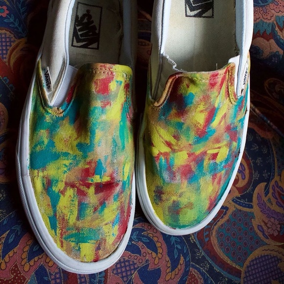 Vans Slip On Custom Hand Painted Shoes - Picture 2 of 7